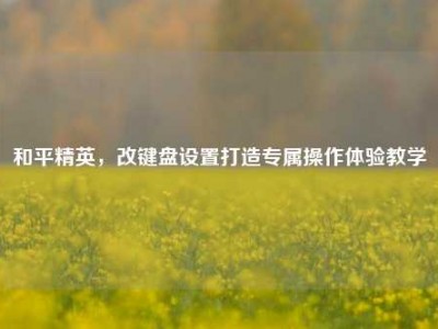 和平精英，改键盘设置打造专属操作体验教学