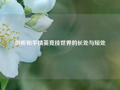 剖析和平精英竞技世界的长处与短处