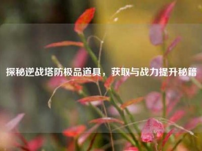探秘逆战塔防极品道具，获取与战力提升秘籍